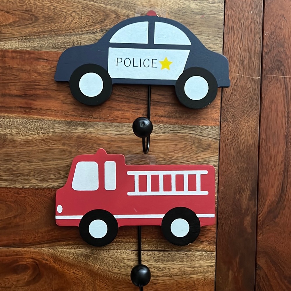 Hobby Lobby Police & Fire Engine Wall Hook / Decor